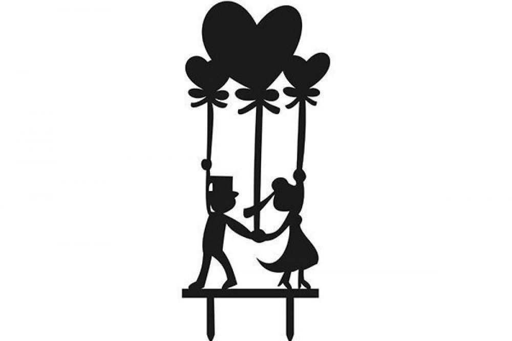 topper novios globos 01 negro